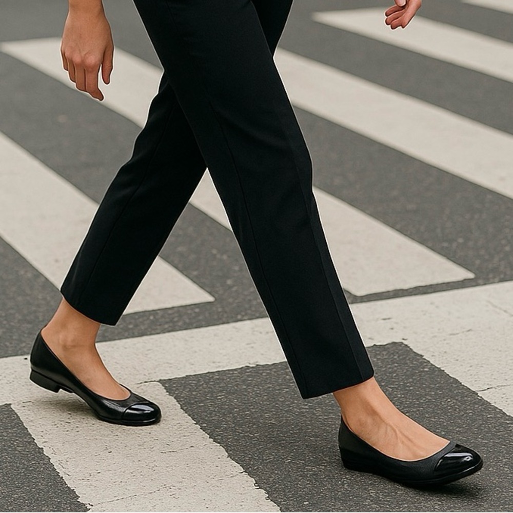 Nine West Black Patent Flats Vegan Women’s Shoes Size 9 New With Box